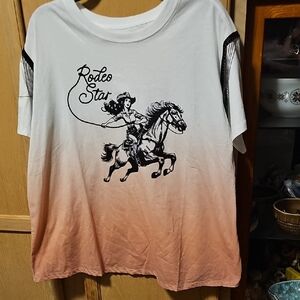 Cato Rodeo Star Ombre T-Shirt - White and Brown